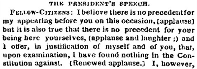 ;) emoticon found in Lincoln speech transcript