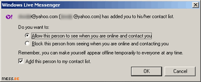 @yahoo.com has added you to their contact list