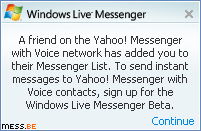 yahoo! messenger contact has added you