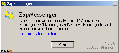 ZapMessenger uninstaller for Windows Live Messenger, MSN Messenger and Windows Messenger 5.x