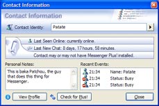 messenger plus contact information